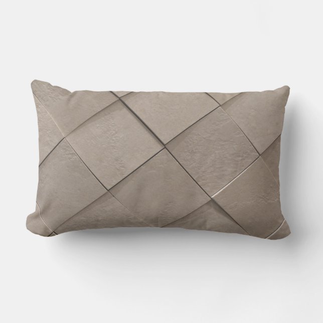 Ivory-tan-vierkant vierkant zandbeige tegel kussen (Voorkant)