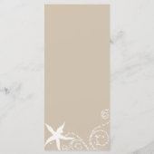 Ivory Taupe Blauwgroen Beach Starfish Weddenschap Menu (Achterkant)