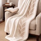 Ivory Taupe Braid Sherpa Blanket Sherpa Deken