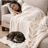 Ivory Taupe Braid Sherpa Blanket Sherpa Deken