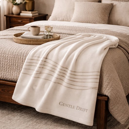Ivory Taupe Drift Fleece Blanket