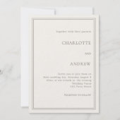 Ivory taupe elegant simple quiet luxury wedding kaart (Voorkant)
