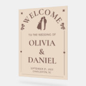 Ivory & Taupe Minimalist Entry Sign Acryl Bord (Hoek)