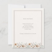 Ivory taupe monogram floral wedding Save the Date (Achterkant)