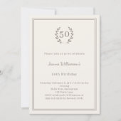 Ivory taupe monogram minimalist elegant birthday kaart (Voorkant)