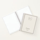 Ivory taupe Monogram Personalized Quiet Luxury Notitieboek (Binnen)