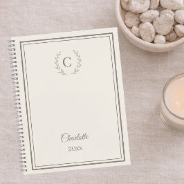 Ivory taupe Monogram Personalized Quiet Luxury Planner