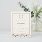 Ivory taupe monogram wreath birthday invitation (Staand voorkant)