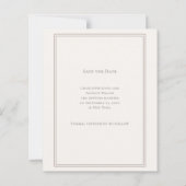 Ivory taupe monogram wreath wedding Save the Date  (Achterkant)