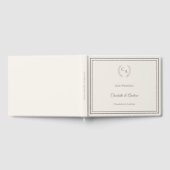 Ivory taupe monogrammed wreath wedding gastenboek (Volledig)