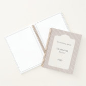 Ivory taupe pinstriped elegant modern notitieboek (Binnen)