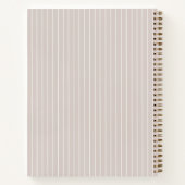 Ivory taupe pinstriped elegant modern notitieboek (Achterkant)