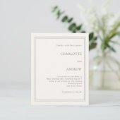 Ivory taupe simple luxury wedding invitation (Staand voorkant)
