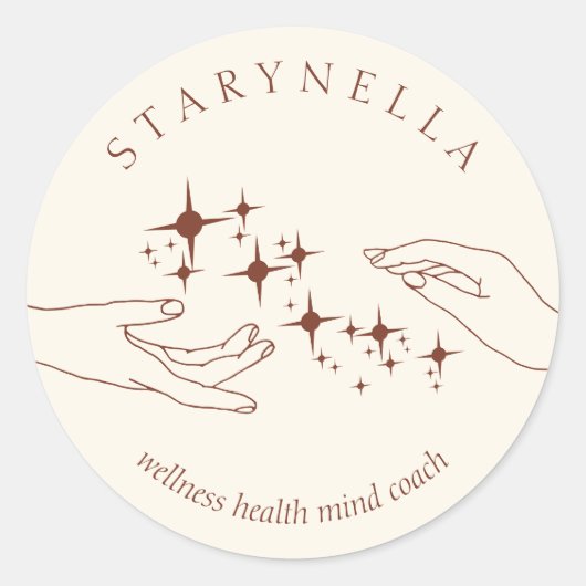 Ivory Terracotta Hands Energy Reiki Therapy Ronde Sticker (Voorkant)