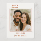 Ivory terracotta photo wedding Save the Date Flyer (Voorkant)