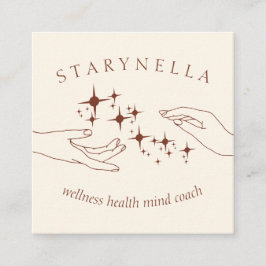 Ivory Terracotta Stars Energy Hands Reiki Therapy Vierkante Visitekaartje