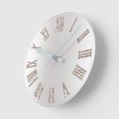 Ivory Titanium Glitter Gray Silver Minimal Metal Ronde Klok (Hoek)