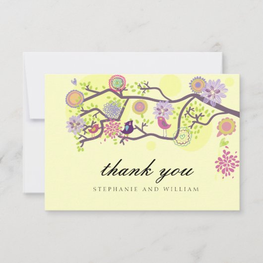 Ivory Tortelduifjes Weddenschap Hartelijk dank Bedankkaart (Voorkant)