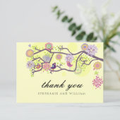 Ivory Tortelduifjes Weddenschap Hartelijk dank Bedankkaart (Staand voorkant)