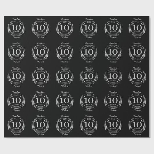 Ivory Traditional bruiloft 10 jaar Cadeaupapier (Vlak)