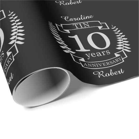 Ivory Traditional bruiloft 10 jaar Cadeaupapier (Rol Hoek)