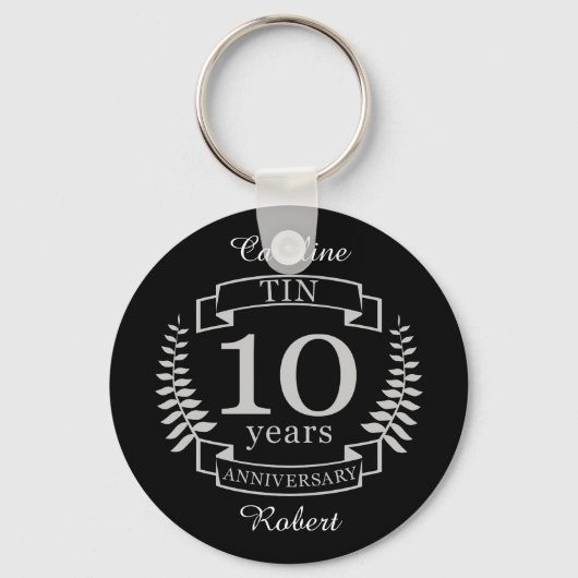 Ivory Traditional bruiloft 10 jaar Sleutelhanger (Voorkant)