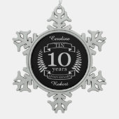 Ivory Traditional bruiloft 10 jaar Tin Sneeuwvlok Ornament (Voorkant)