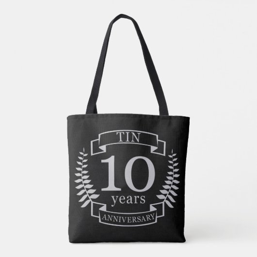 Ivory Traditional bruiloft 10 jaar Tote Bag (Achterkant)