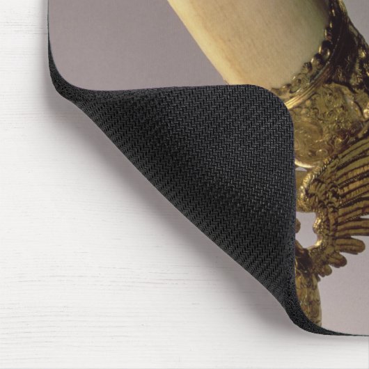 Ivory tusk drink hoorn met zilverkieuwingen muismat (Hoek)