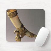 Ivory tusk drink hoorn met zilverkieuwingen muismat (Met muis)