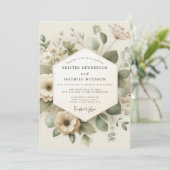 Ivory Verdant Meadow Wedding Kaart (Staand voorkant)