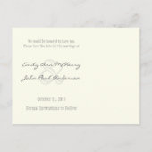 Ivory Victoriaans Paisley slaat de datum van je fo Aankondigingskaart (Achterkant)