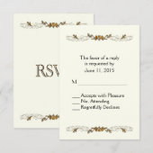 Ivory Vine RSVP Kaartje (Voorkant / Achterkant)