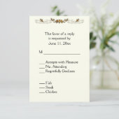 Ivory Vine RSVP met Menu (Staand voorkant)