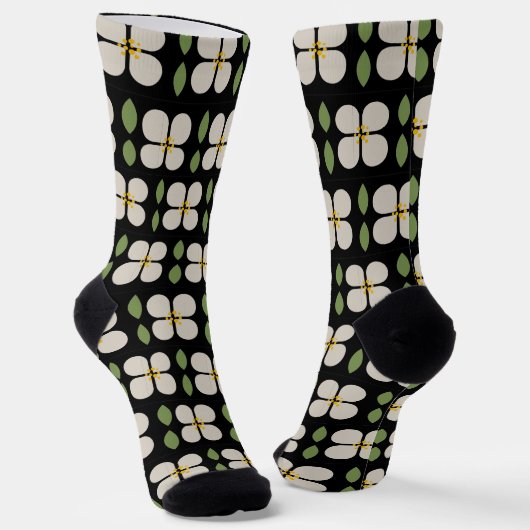 IVORY VINES - Duurzame Funny Floral Sokken (Gebogen)