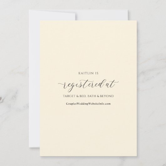 Ivory Vrijgezellenfeest Elegant Delicate Calligraf Kaart (Achterkant)