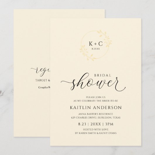 Ivory Vrijgezellenfeest Elegant Delicate Calligraf Kaart (Voorkant / Achterkant)