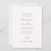 Ivory | Watercolor Floral Script Wedding  Kaart (Voorkant)