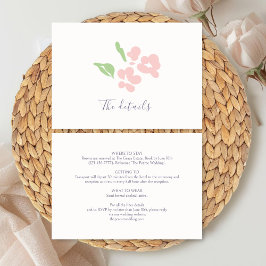 Ivory | Watercolor Floral Wedding Details  Informatiekaartje