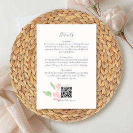 Ivory | Watercolor Wedding Details Enclosure Card Informatiekaartje