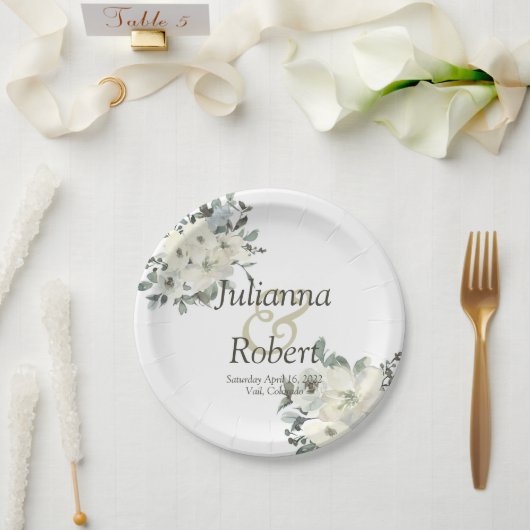 Ivory waterverf bord voor bloemetjesbruiloft (Huwelijk)