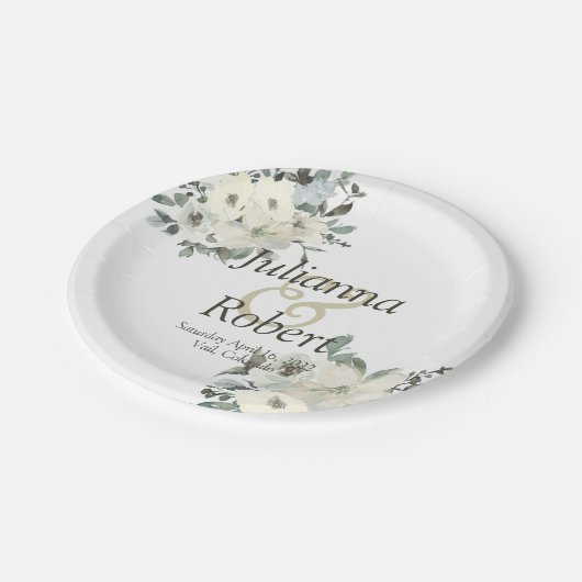 Ivory waterverf bord voor bloemetjesbruiloft (Gekanteld)