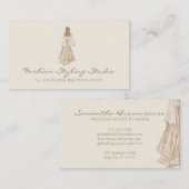 Ivory Waterverf Bride Dress Wedding Planner Visitekaartje (Voorkant / Achterkant)