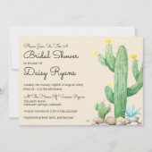 Ivory Waterverf Cactus Bridal Shower Kaart (Voorkant)