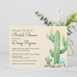 Ivory Waterverf Cactus Bridal Shower Kaart