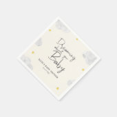 Ivory Waterverf Clouds Gender Neutral Baby shower Servet (Hoek)