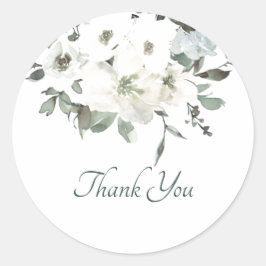 Ivory waterverf floral Bedankt voor de klassieke r Ronde Sticker
