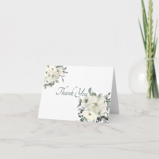 Ivory waterverf floral Bedankt voor je kaart (Voorkant)