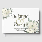 Ivory waterverf floral bruiloft gastboek gastenboek (Voorkant)