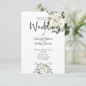 Ivory waterverf floral bruiloft kaart (Staand voorkant)